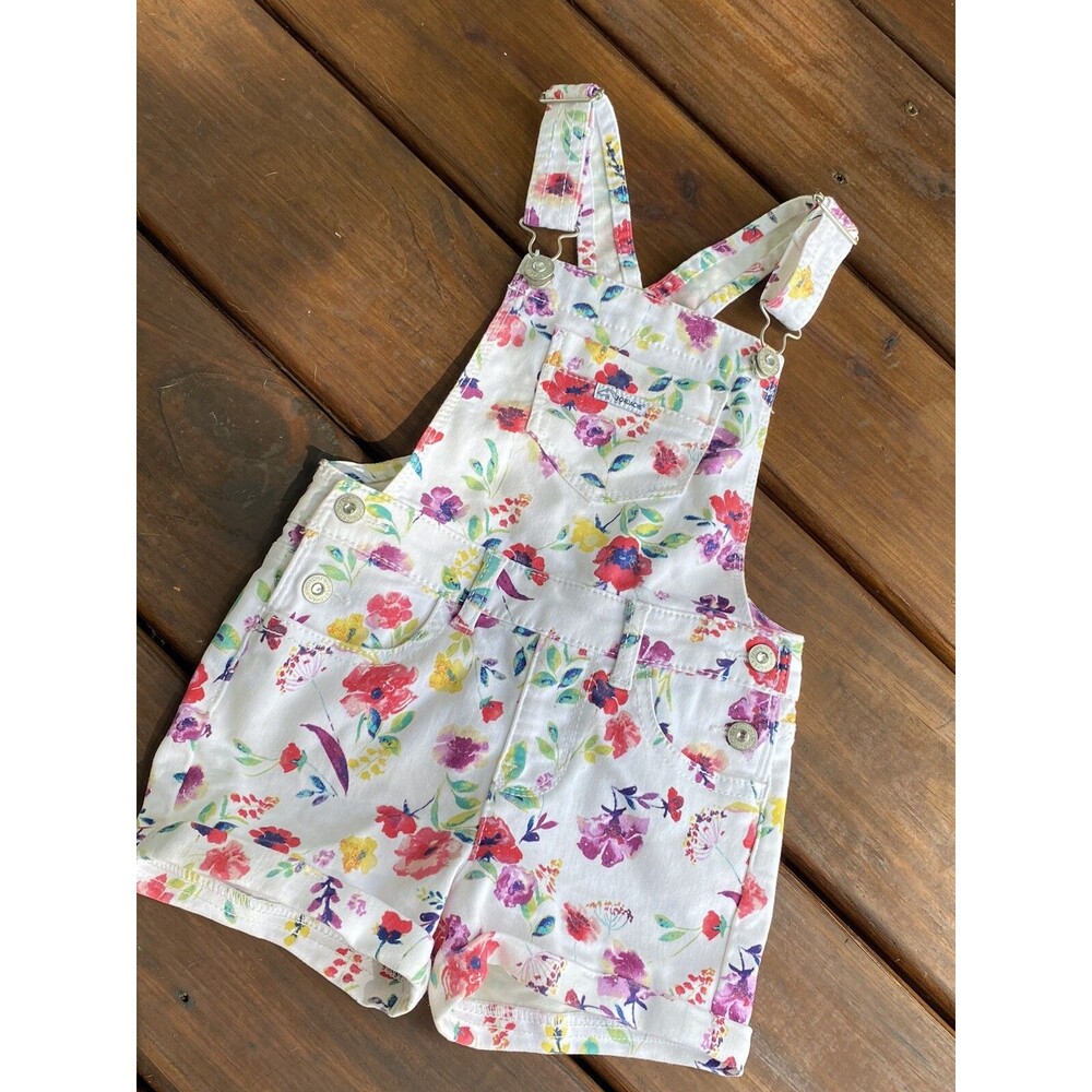 Vintage Jordache Overall Short Floral Print Size 4T Floral BOLD COLORS Girls